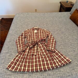 J. Crew Plaid Mini Dress in Red and Cream NWT